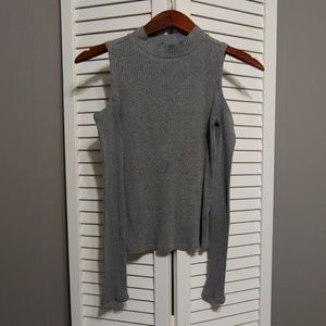 Long Sleeve Grey crop Top